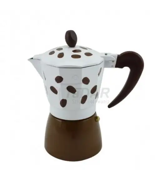 Kawiarka do espresso Tadar Venetto Coffee aluminium 300 ml/6 filiżanek biało-brązowa.