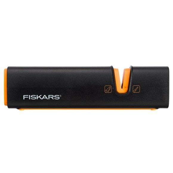 FISKARS EDGE 1003099+1003098 Zestaw 5 noży kuchennych w bloku czarnym / stal 420J2 / czarne ostrza + OSTRZAŁKA Edge