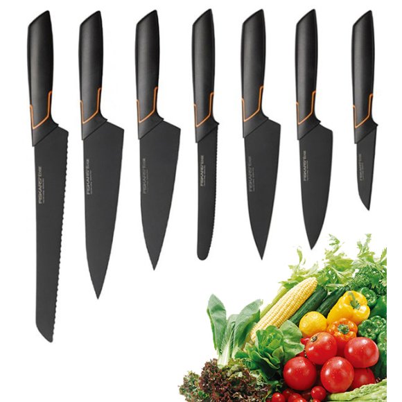 FISKARS EDGE FSEL1 Komplet 7 noży kuchennych / japońska stal nierdzewna 