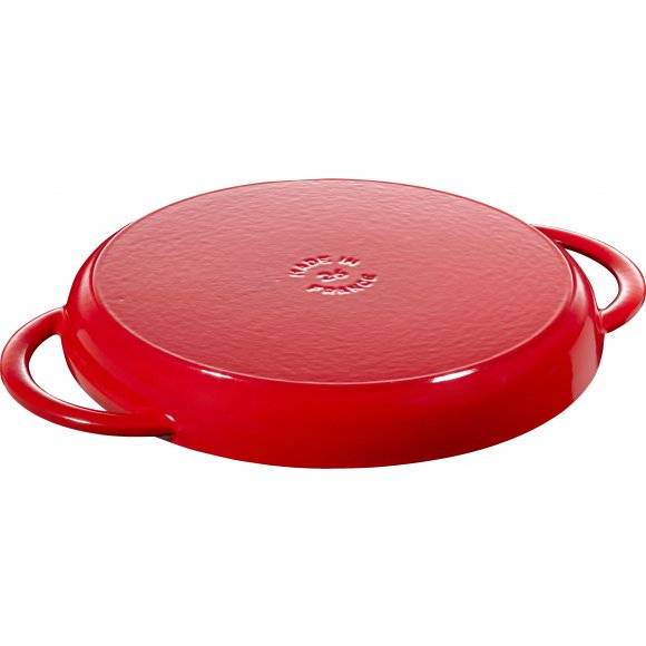 STAUB Patelnia grillowa z dwoma uchwytami / Ø 26 cm / czerwony / żeliwo