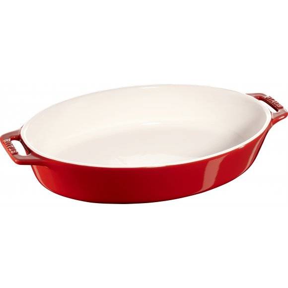 STAUB COOKING Owalny półmisek ceramiczny / Ø 29 cm / czerwony / ceramika