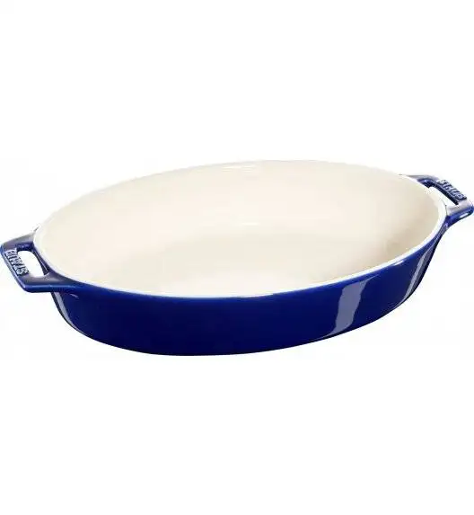 STAUB COOKING Owalny półmisek ceramiczny / 2,3 l / Ø 29 cm / niebieski / ceramika
