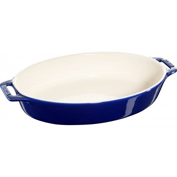 STAUB COOKING Owalny półmisek ceramiczny / 2,3 l / Ø 29 cm / niebieski / ceramika