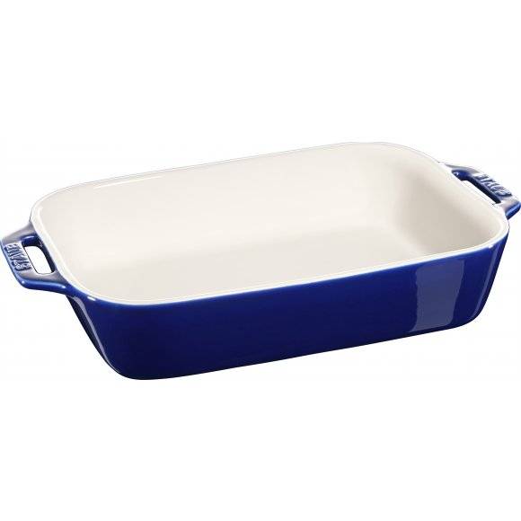 STAUB COOKING Prostokątny półmisek ceramiczny / 2,4 l / 27 x 20 cm / niebieski / ceramika