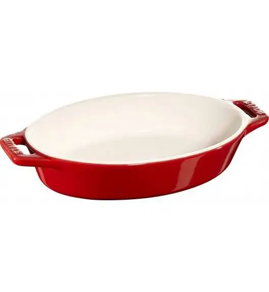 STAUB COOKING Owalny półmisek ceramiczny / 400 ml / Ø 17 cm / czerwony / ceramika