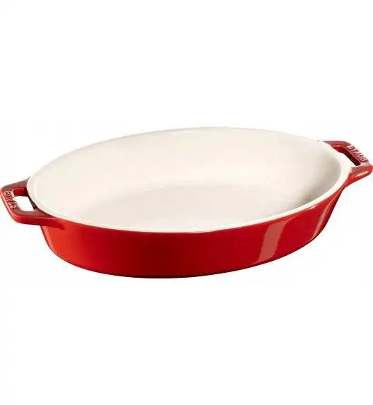 STAUB COOKING Owalny półmisek ceramiczny / 1,1 l / Ø 23 cm / czerwony / ceramika