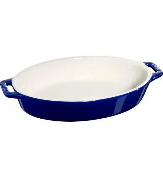 STAUB COOKING Owalny półmisek ceramiczny / 1,1 l / Ø 23 cm / niebieski / ceramika