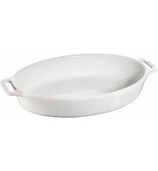 STAUB COOKING Owalny półmisek ceramiczny / 2,3 l / Ø 29 cm / biały / ceramika