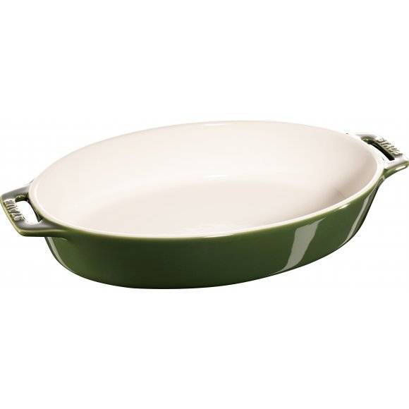STAUB COOKING Owalny półmisek ceramiczny / 2,3 l / 29 cm / zielony / ceramika
