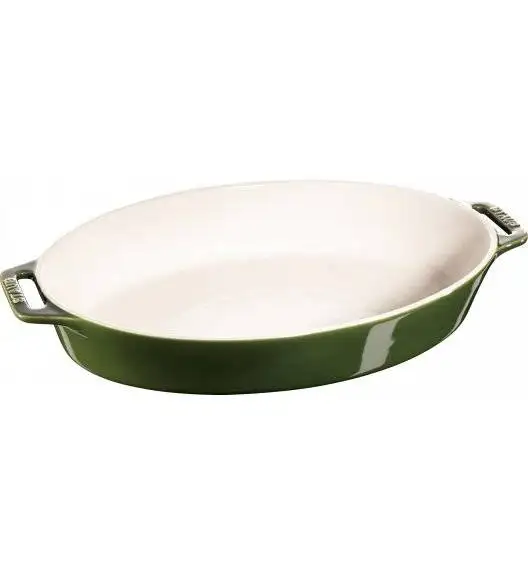 STAUB COOKING Owalny półmisek ceramiczny / 2,3 l / 29 cm / zielony / ceramika