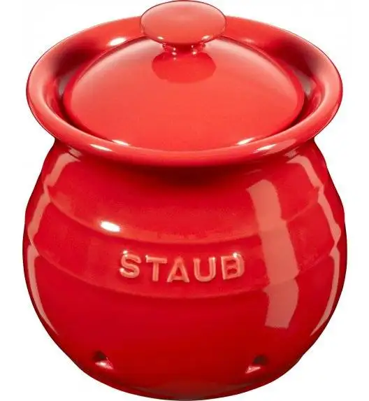 STAUB STORAGE Pojemnik do przechowywania czosnku / 500 ml / czerwony / ceramika