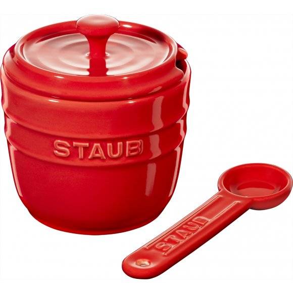 STAUB STORAGE Pojemnik na sól z łyżeczką 9 cm / 250 ml / czerwony / ceramika