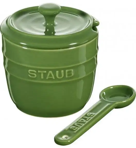 STAUB STORAGE Pojemnik na sól z łyżeczką 9 cm / 250 ml / zielony / ceramika