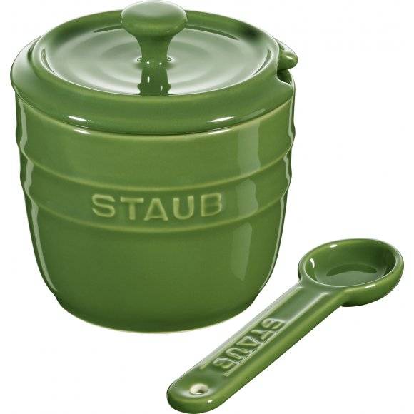 STAUB STORAGE Pojemnik na sól z łyżeczką 9 cm / 250 ml / zielony / ceramika