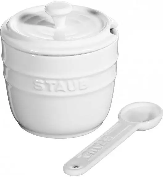 STAUB STORAGE Pojemnik na sól z łyżeczką 9 cm / 250 ml / biały / ceramika