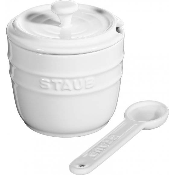 STAUB STORAGE Pojemnik na sól z łyżeczką 9 cm / 250 ml / biały / ceramika