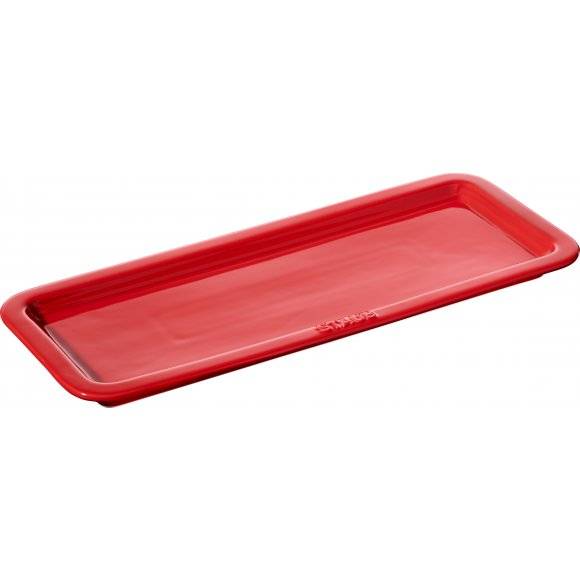 STAUB SERVING Taca do serwowania / 37 x 14,5 cm / czerwony / ceramika