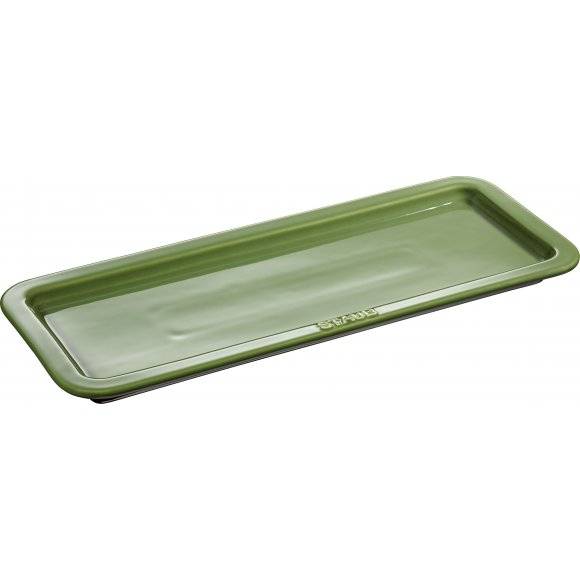 STAUB SERVING Taca do serwowania / 37 x 14,5 cm / zielony / ceramika