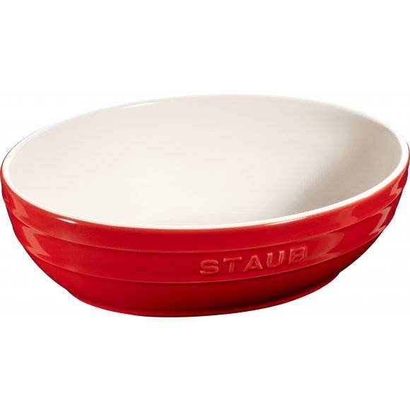 STAUB SERVING Zestaw 2 misek okrągłych / Ø 23, 27 cm / czerwony / ceramika