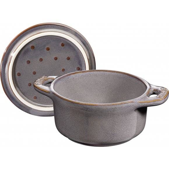 STAUB GIFT GIVING Garnek okrągły do serwowania / 200 ml / antyczny szary / ceramika