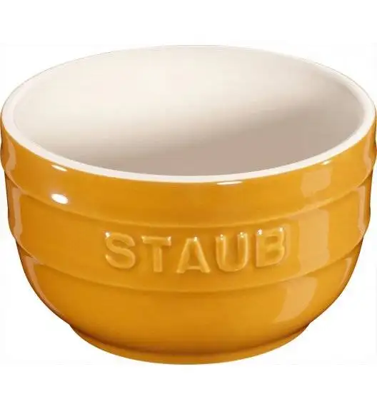 STAUB XS-MINIS Ramekin okrągły / 2 sztuki / 200 ml / musztardowy / ceramika