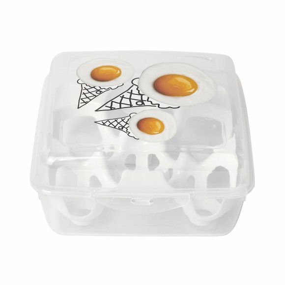 TADAR HEGA Pojemnik na 6 jajek / 7,5 x 15 x 15 cm / transparentny / tworzywo sztuczne