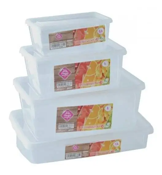 HEGA Lunchbox pojemnik prostokątny / 1 l / 6,5 x 17,7 x 11,7 cm / transparentny /  tworzywo sztuczne