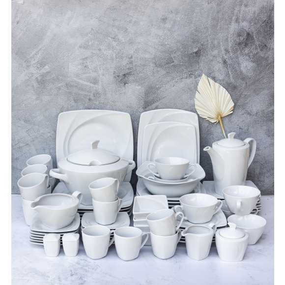 LUBIANA CELEBRATION Serwis obiadowo-kawowy 220 el / 24 os / porcelana