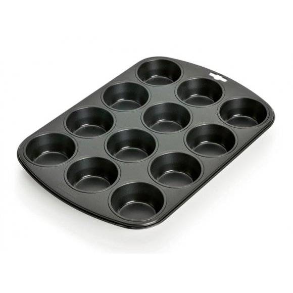 KAISER CREATIV Forma do pieczenia muffinek / 12 babeczek / czarna / metal
