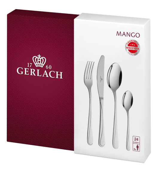 Gerlach Mango Sztućce Komplet 24 el pudełko / 6 osób / połysk