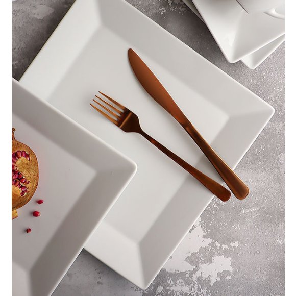 LUBIANA CLASSIC Serwis obiadowo-kawowy 18 os / 108 el | biala porcelana kwadrat
