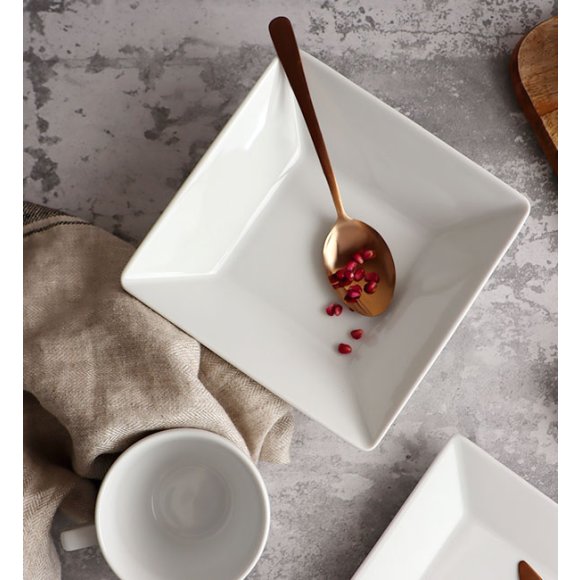 LUBIANA CLASSIC Serwis obiadowo-kawowy 18 os / 108 el | biala porcelana kwadrat
