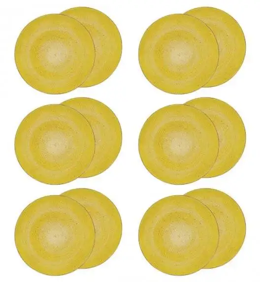 LUBIANA BOSS 6630J Talerz obiadowy 27 cm 12 os / 12 el / żółty / porcelana ręcznie malowana