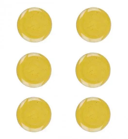 LUBIANA BOSS 6630J Komplet Talerze deserowe 20,5 cm / 6 os / 6 el / żółty / porcelana ręcznie malowana