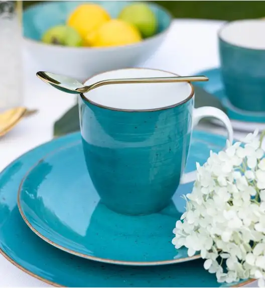 LUBIANA BOSS 6630L Serwis obiadowy 96 el / 24 osoby / morski / porcelana ręcznie malowana