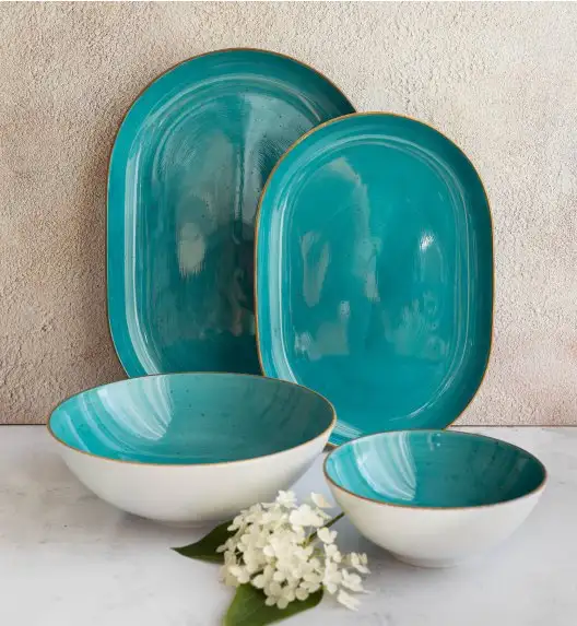 LUBIANA BOSS 6630L Serwis obiadowy 104 el / 24 osoby / morski / porcelana ręcznie malowana