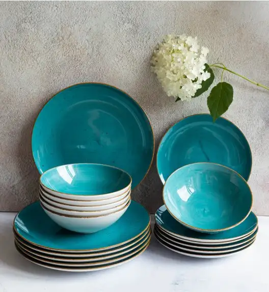 LUBIANA BOSS 6630L Serwis obiadowy 104 el / 24 osoby / morski / porcelana ręcznie malowana