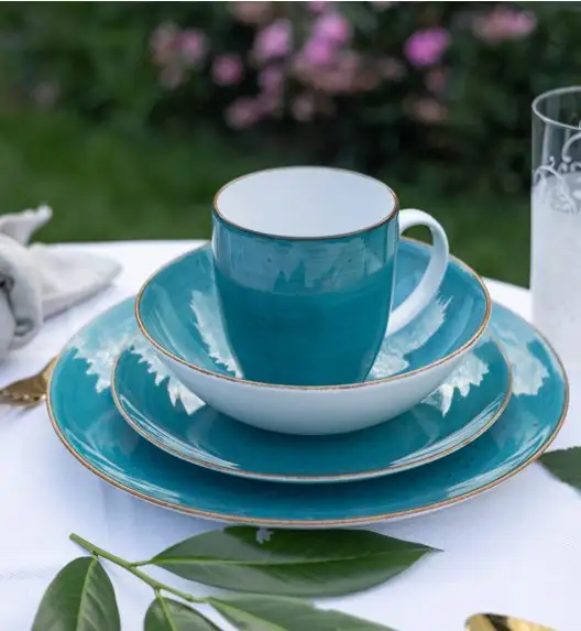 LUBIANA BOSS 6630L Serwis obiadowy 28 el / 6 osób / morski / porcelana ręcznie malowana