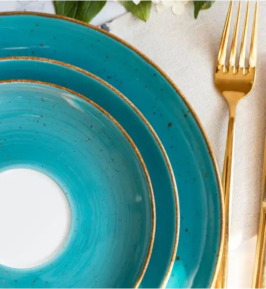 LUBIANA BOSS 6630L Serwis obiadowo - kawowy 108 el / 18 osób / morski / porcelana ręcznie malowana