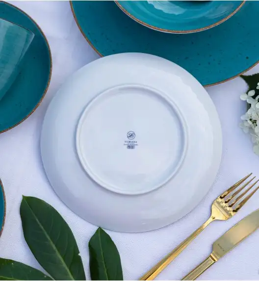 LUBIANA BOSS 6630L Serwis obiadowo - kawowy 40 el / 6 osób / morski / porcelana ręcznie malowana