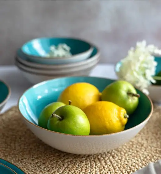 LUBIANA BOSS 6630L 12 x Salaterka 15 cm / morska / porcelana ręcznie malowana