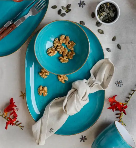 LUBIANA BOSS 6630L Półmis 28 cm / morski / porcelana ręcznie malowana