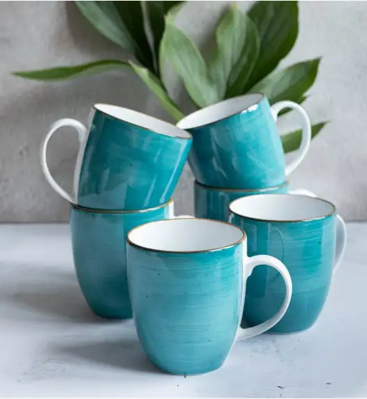 LUBIANA BOSS 6630L Kubek 380 ml / morski / porcelana ręcznie malowana