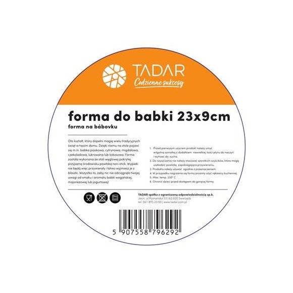 TADAR Forma do babki 23 x 9 cm / stal węglowa