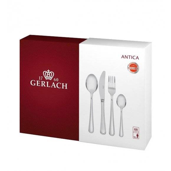 Gerlach Antica Sztućce Komplet 92 el (68P+24P) w pudełku / 18 osób / połysk