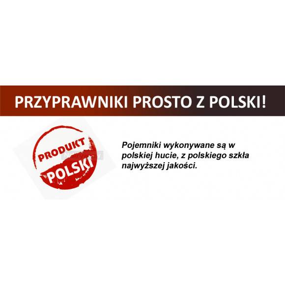 WYPRZEDAŻ! Gald półka drewniana w kolorze białym z 6 przyprawami / Nakrętki mat / Polski produkt / EAN 5904006098892.