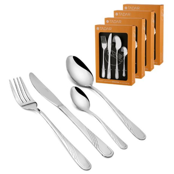 TADAR AMAZON Sztućce Komplet 96 el pudełko / 24 osoby / połysk