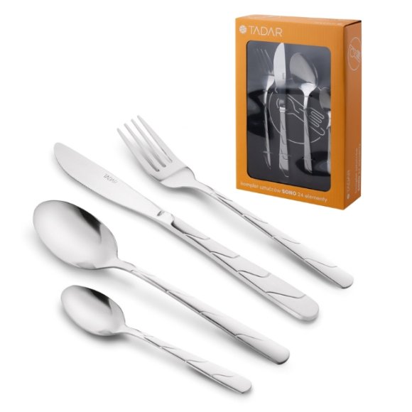 TADAR SONO Sztućce Komplet 24 el pudełko / 6 osób / połysk
