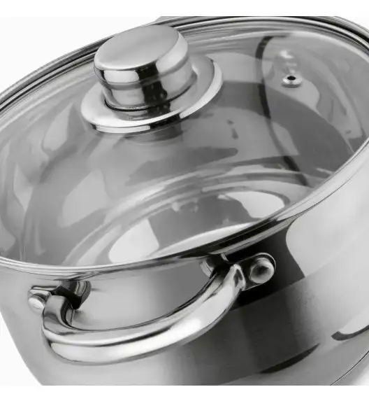 TADAR LUZON Garnek z pokrywką / 6 l / Ø 24 cm / stal nierdzewna, szkło 