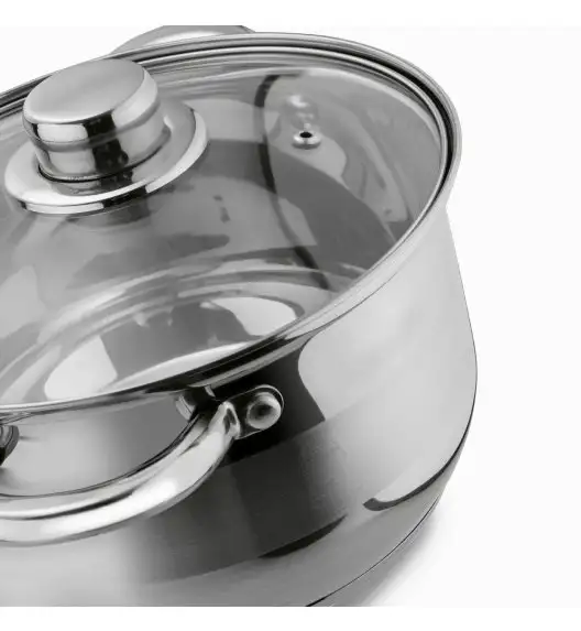 TADAR LUZON Garnek z pokrywką / 6 l / Ø 24 cm / stal nierdzewna, szkło 